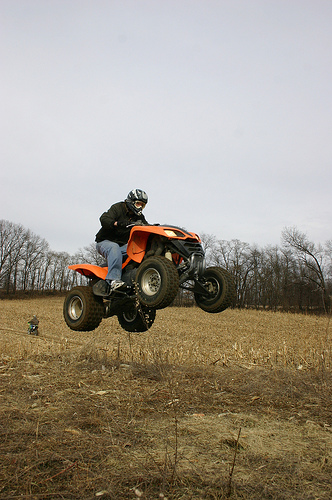 ATV in Thai rice fields